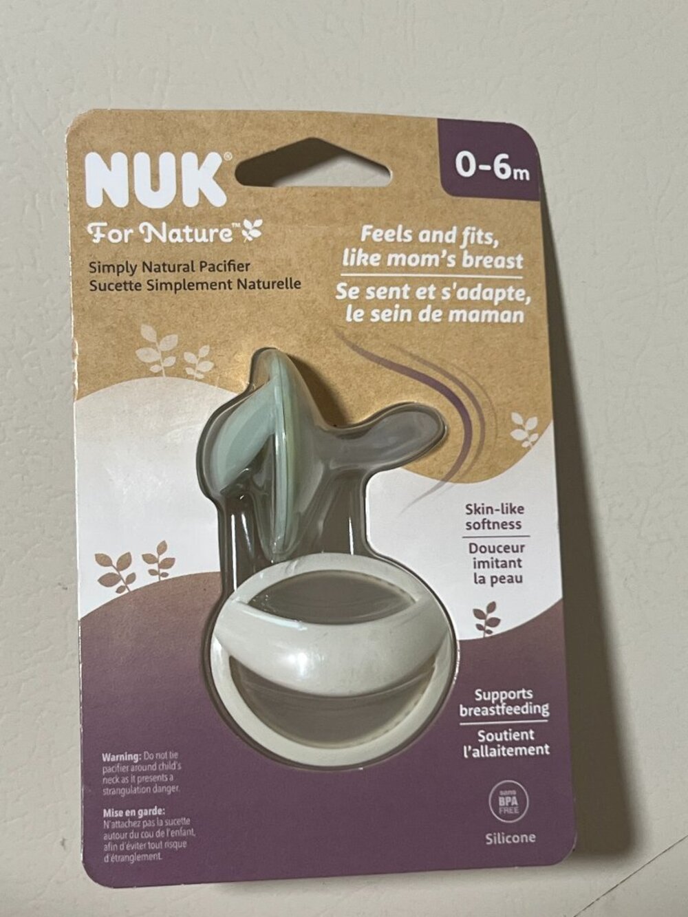 NUK for Nature Simply Natural Breast-Like Pacifier (0-6M, 2-Pack)